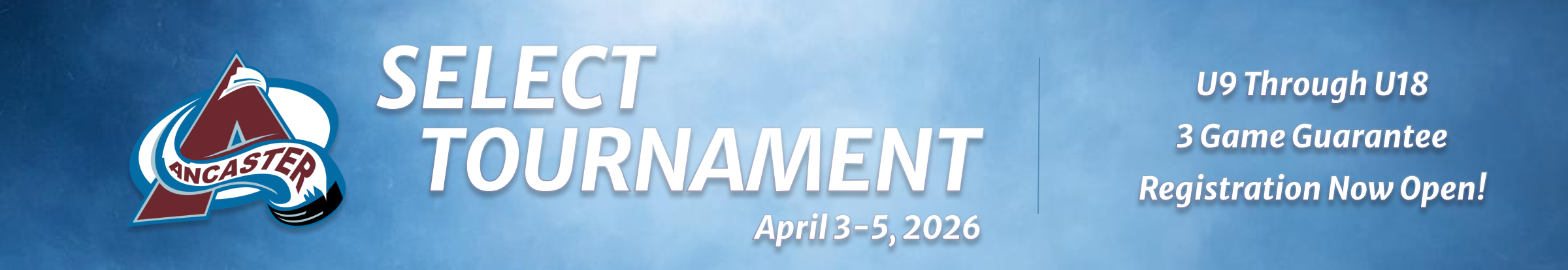 Select Tournament 2026 Now Open
